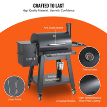 Load image into Gallery viewer, 53" Heavy-Duty Portable Wood Pellet BBQ Grill With Cart (SAK93641)
