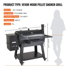 Load image into Gallery viewer, 62" Heavy-Duty Portable Wood Pellet BBQ Grill With Cart (SAK91308)