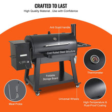 Load image into Gallery viewer, 62" Heavy-Duty Portable Wood Pellet BBQ Grill With Cart (SAK91308)