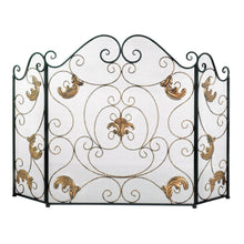 Load image into Gallery viewer, GOLD FLEUR-DE-LIS FIREPLACE SCREEN