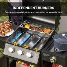 Load image into Gallery viewer, Castelle Flame 15K BTU Barbecue Propane Gas Grill With Side Burner (SAK53481)