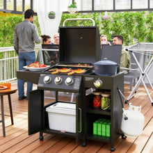 Load image into Gallery viewer, Castelle Flame 15K BTU Barbecue Propane Gas Grill With Side Burner (SAK53481)