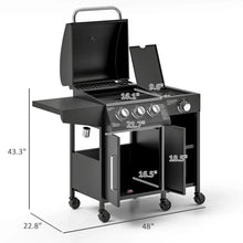 Load image into Gallery viewer, Castelle Flame 15K BTU Barbecue Propane Gas Grill With Side Burner (SAK53481)