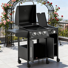 Load image into Gallery viewer, Castelle Flame 15K BTU Barbecue Propane Gas Grill With Side Burner (SAK53481)
