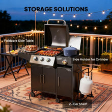 Load image into Gallery viewer, Castelle Flame 15K BTU Barbecue Propane Gas Grill With Side Burner (SAK53481)