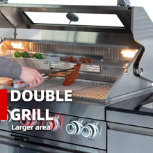 Load image into Gallery viewer, Castelle Flame 62-Inch 6-Burner Gas Outdoor Grill Island With Wine Cooler And Rotisserie (SAK31642)