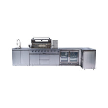 Load image into Gallery viewer, Castelle Flame 62-Inch 6-Burner Gas Outdoor Grill Island With Wine Cooler And Rotisserie (SAK31642)
