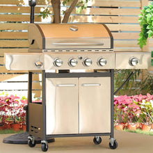 Load image into Gallery viewer, Large Outdoor 42K BTU BBQ Stainless Steel Propane Gas Grill With 4 Burners (SAK61283)